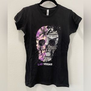 Las Vegas Skull Graphic T-shirt